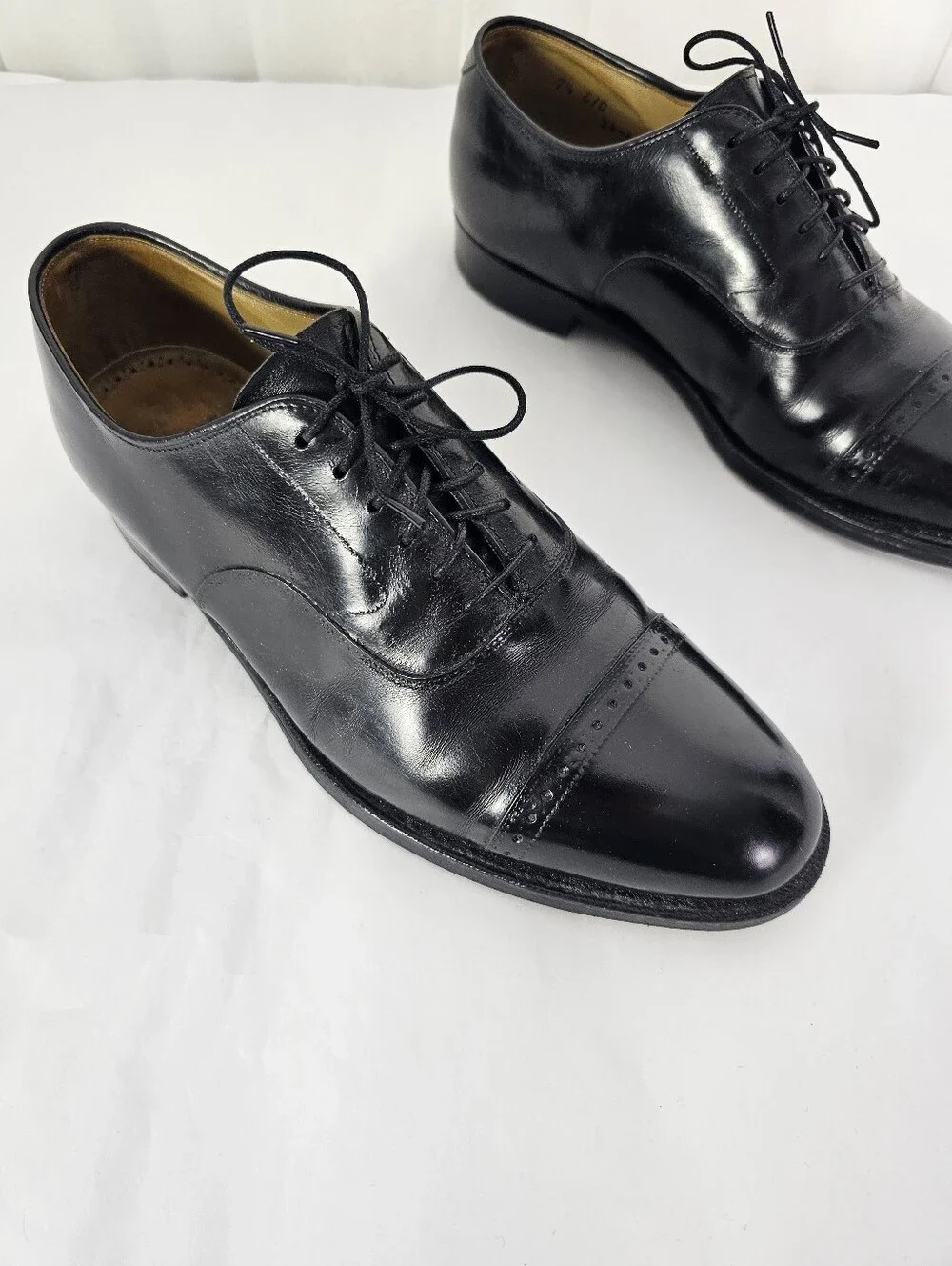 Johnston & Murphy Aristocraft Aldrich Black Leather Dress Shoes Oxfords Cap Toe